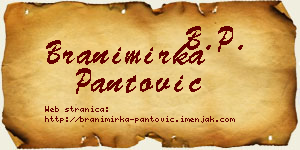 Branimirka Pantović vizit kartica